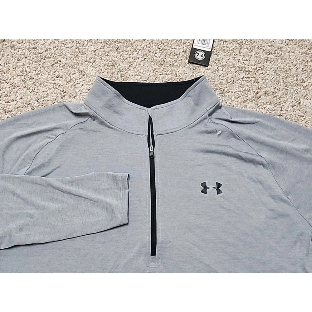 Under Armour Mens HeatGear‎ 2.0 1/2 Zip Pullover Grey 1328495-035 3XL NWT